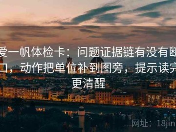 爱一帆体检卡：问题证据链有没有断口，动作把单位补到图旁，提示读完更清醒