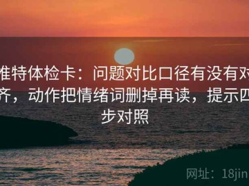 推特体检卡：问题对比口径有没有对齐，动作把情绪词删掉再读，提示四步对照