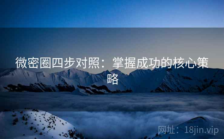 微密圈四步对照：掌握成功的核心策略